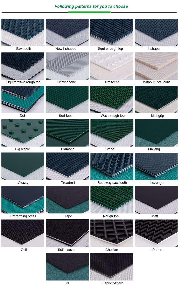How many popular patterns of PVC conveyor belts are there.jpg