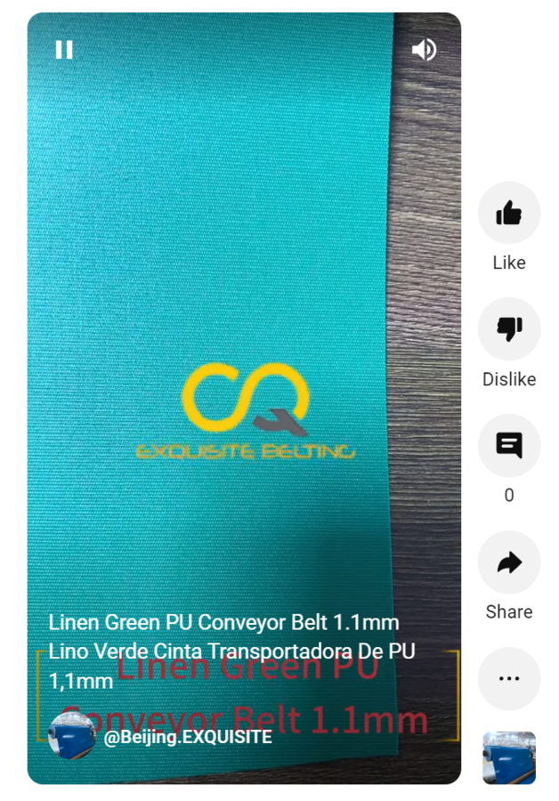 Linen Green PU Conveyor Belt 1.1mm youtube.png