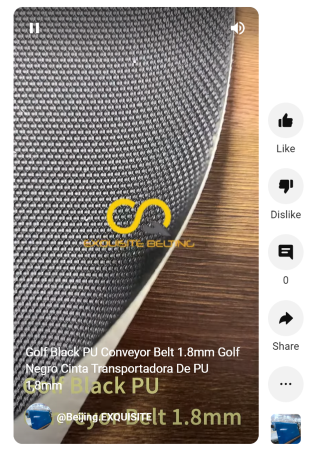 Golf Black PU Conveyor Belt 1.8mm youtube.png